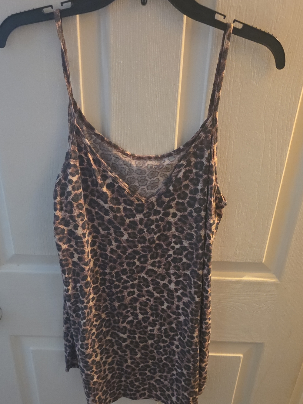 Zenana Outfitters Taupe and Black Leopard Scoop Neck Cami